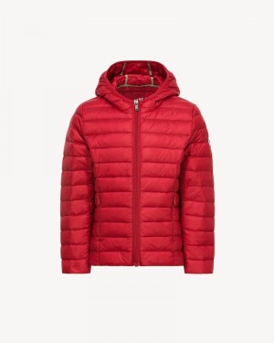 JOTT Carla Light Hooded Dunjackor Barn Röda | VHQ-2976