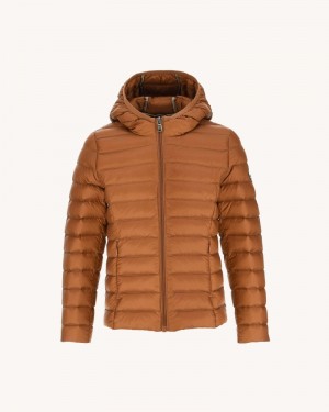 JOTT Carla Lätta Hooded Dunjackor Barn Bruna | FXW-8755