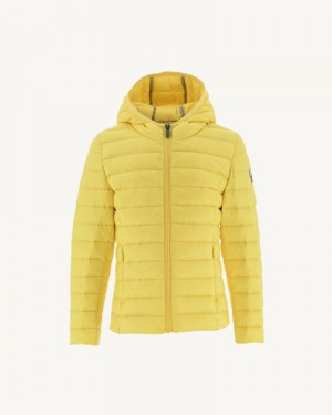 JOTT Carla Lätta Hooded Dunjackor Barn Ljusgula | FOD-8124