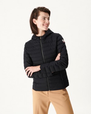 JOTT Cloe Hooded Ull Vadderade Jackor Dam Marinblå | HFI-8817
