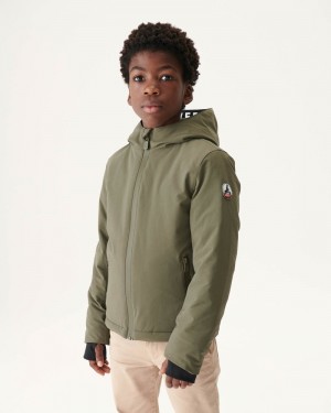 JOTT Ghiaccio Hooded Dunjackor Barn Olivgröna | XSQ-3885