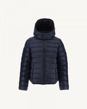 JOTT Grand Cold Hooded Dunjackor Barn Marinblå | LQO-2068