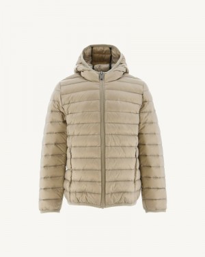 JOTT Hugo Lätta Hooded Dunjackor Barn Beige | MJR-4694