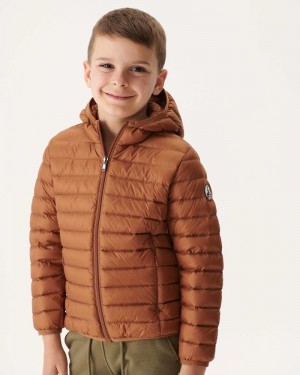 JOTT Hugo Lätta Hooded Dunjackor Barn Bruna | AWI-4270