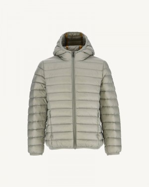JOTT Hugo Lätta Hooded Dunjackor Barn Grå Gröna | JHP-3878