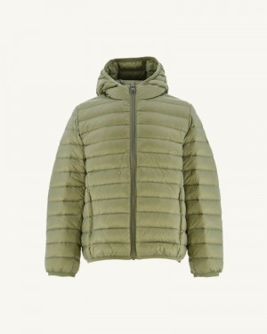 JOTT Hugo Lätta Hooded Dunjackor Barn Ljuskhaki | HPS-0784