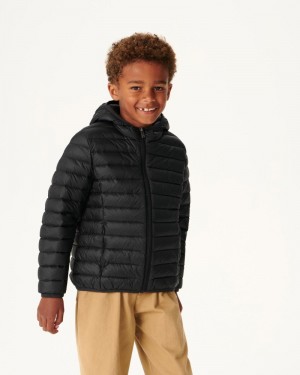 JOTT Hugo Lätta Hooded Dunjackor Barn Svarta | FMI-6848