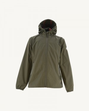 JOTT Madeira Vattentäta Hooded Jacka Barn Olivgröna | LYN-7631