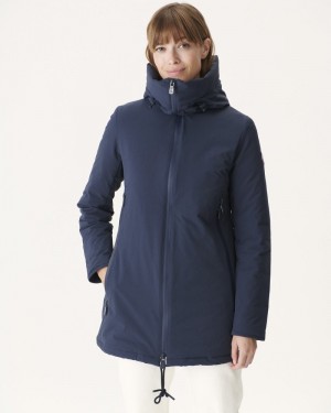 JOTT Siberian Hooded Pufferjackor Dam Marinblå | DGM-1403